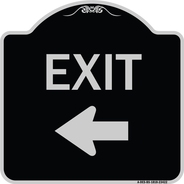 Parking Lot Exit Left Arrow Heavy-Gauge Aluminum Architectural Sign, 18" L, 18" H, BS-1818-23422